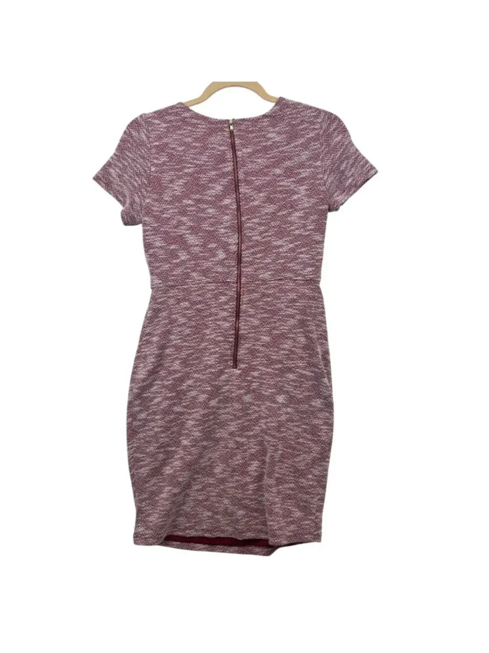 ✨3/$30 41 Hawthorn M Textured Red Short Sleeve Dress Back Zip Career Office - Picture 5 of 5